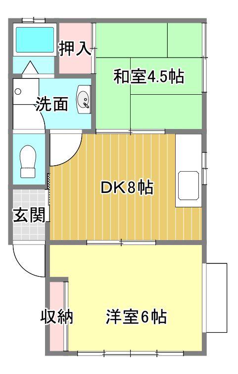 アクセス安城寺(2DK/2階)の間取り写真