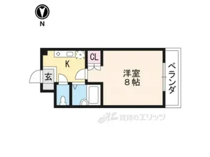 ウエスト・ヴィラオイケ(1K/5階)の間取り写真