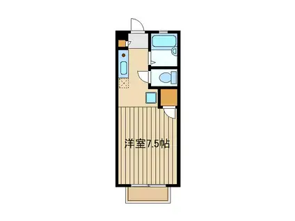 ガーデンハイツケー(ワンルーム/2階)の間取り写真