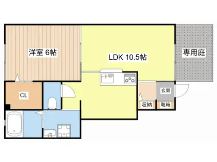サンガーデン一橋(1LDK/1階)の間取り写真