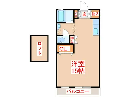 セントクレージュ弐番館(ワンルーム/2階)の間取り写真