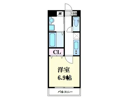 MISTRAL千代田町(1K/4階)の間取り写真