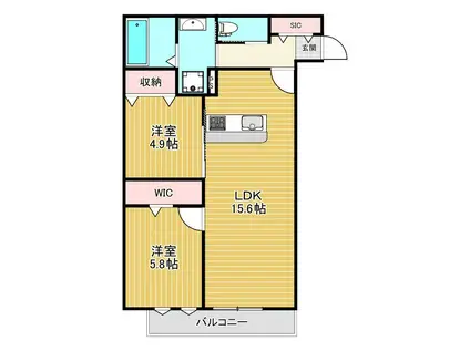 AQUILA須磨海浜公園(2LDK/3階)の間取り写真