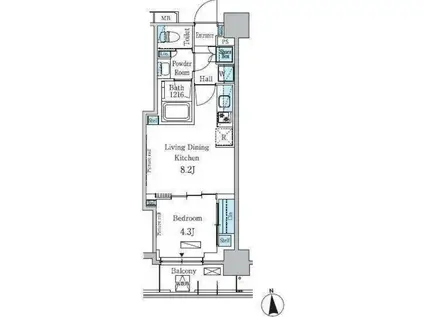 パークアクシス学芸大学レジデンス(1LDK/5階)の間取り写真
