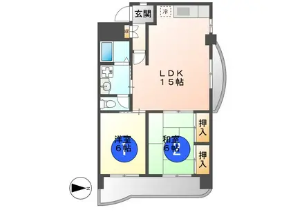 アネックス高畑(2LDK/5階)の間取り写真