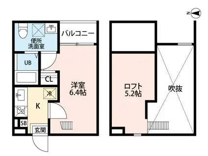 EMBELLIR DUE(1K/1階)の間取り写真