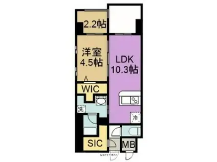 アネーロ西新IV(1LDK/6階)の間取り写真