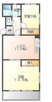 晴真マンション(2LDK/3階)の間取り写真