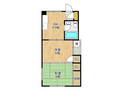 庄司ホームズ(2DK/4階)の間取り写真