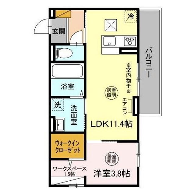 ウエスト・パーク A(1LDK/1階)の間取り写真