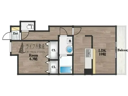 グリンデルワルト(1LDK/4階)の間取り写真