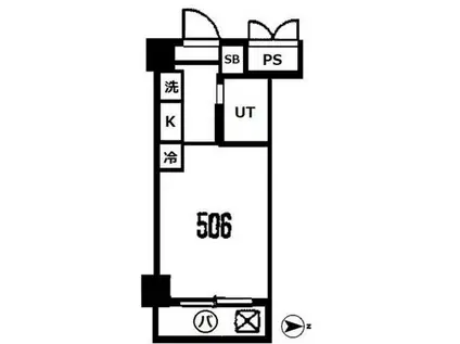 スカイコート鶴見第2(ワンルーム/5階)の間取り写真