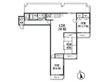 3・STAR・TOKUMARU(3LDK/4階)の間取り写真