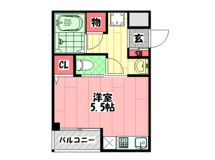 アルバス大宮(ワンルーム/1階)の間取り写真