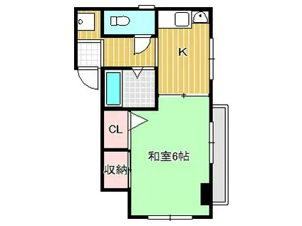 堀内ハイツ(1K/3階)の間取り写真