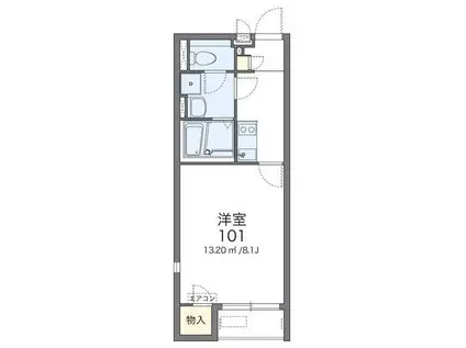 レオネクストレインボー上竹(1K/2階)の間取り写真