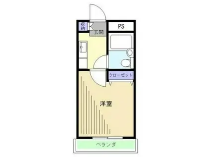 サンパレス東野(1K/2階)の間取り写真