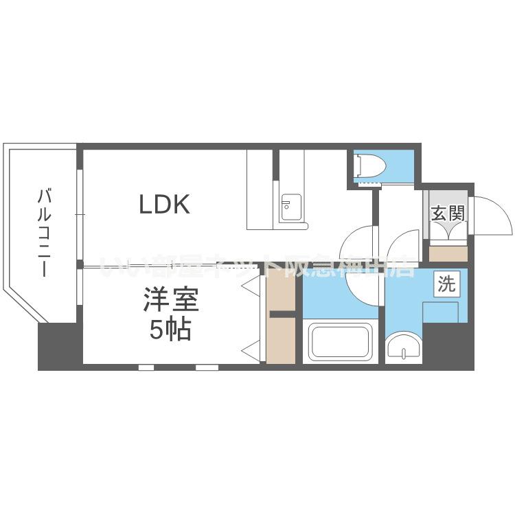 プレジオ江坂II(1LDK/4階)の間取り写真