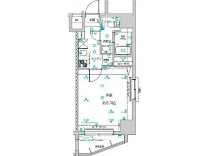 グランドパーク親水公園(1K/9階)の間取り写真