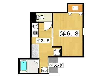 URO桜木町(1K/3階)の間取り写真