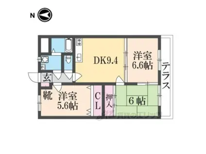 ユーミー八木(3LDK/3階)の間取り写真