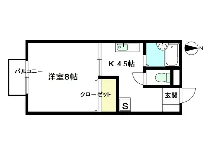 ブランカ(1K/2階)の間取り写真