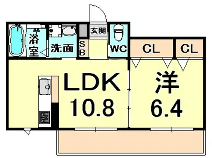 SIERRACOURT(1LDK/1階)の間取り写真