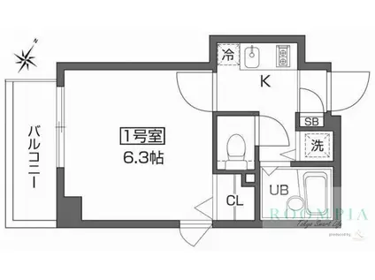 ベルファース早稲田(1K/9階)の間取り写真