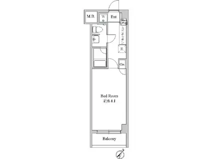 ソレイユ鶴瀬(1K/3階)の間取り写真