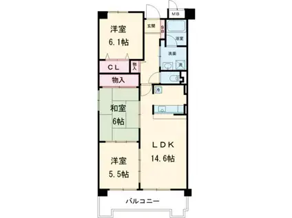 パストラルフラット(3LDK/1階)の間取り写真