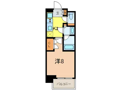 パークハビオ人形町(1K/11階)の間取り写真