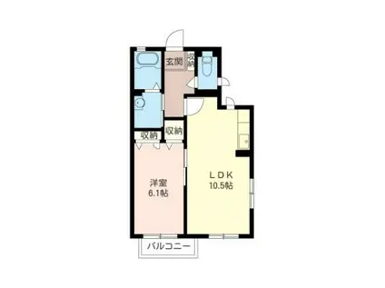 エスポワール(1LDK/2階)の間取り写真