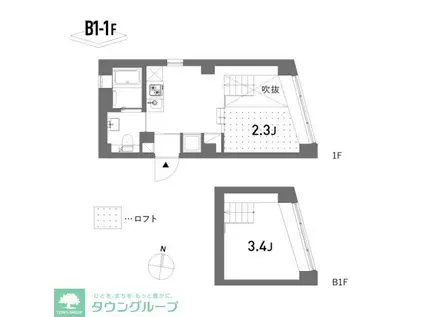 APARTMENT O2 イースト(1K/1階)の間取り写真