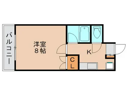 パピヨン箱崎(1K/2階)の間取り写真