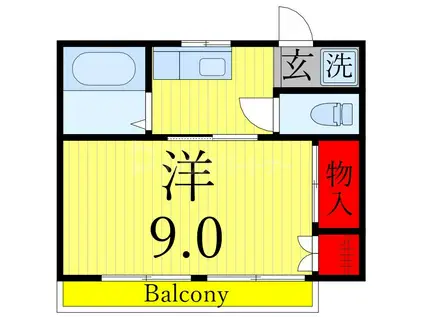 メゾンシカノ(1K/2階)の間取り写真
