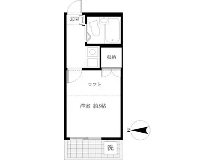 サンフラワー中井(1K/1階)の間取り写真