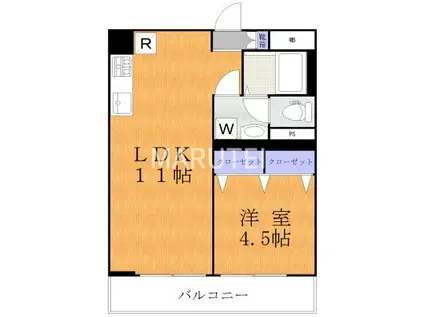 溝の口セントラルマンション(1LDK/3階)の間取り写真