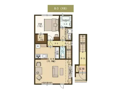 ユーソニアン妙高・渋江A(1LDK/1階)の間取り写真