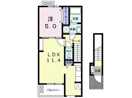 TINY HOME-V(1LDK/2階)の間取り写真