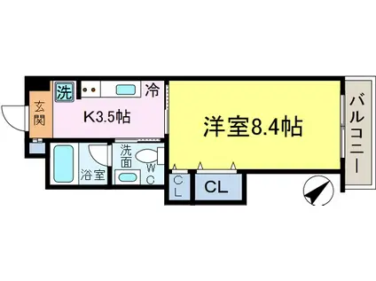 ラウンドタワー オペリア(1K/9階)の間取り写真