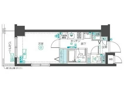 フェニックス武蔵関クアトロ(1K/7階)の間取り写真