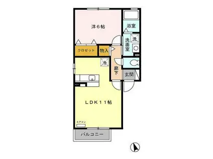 ELYSION北白山台C(1LDK/2階)の間取り写真