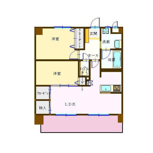 サンフォレスト三林ビル(2LDK/2階)の間取り写真