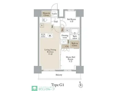 JMFレジデンス浅草橋三丁目(2LDK/10階)の間取り写真