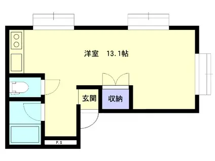 シティーハイツ(1DK/2階)の間取り写真