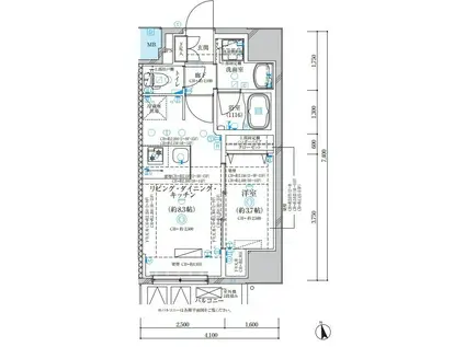 ディアレイシャス名古屋浄心(1LDK/2階)の間取り写真