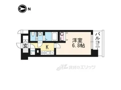 アクアプレイス京都聖護院(1K/7階)の間取り写真