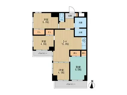 アビタシオンクレール(4DK/3階)の間取り写真