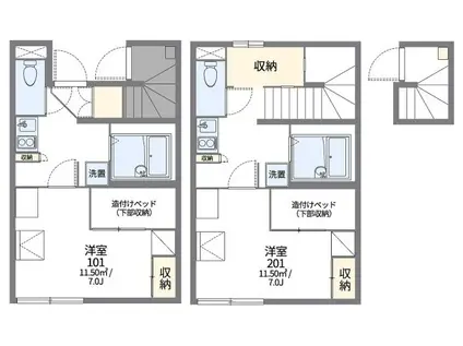 レオパレスボナール(1K/2階)の間取り写真