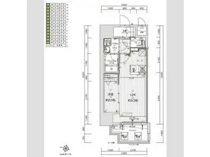 グランフォーレ久留米駅プレミア(1LDK/15階)の間取り写真